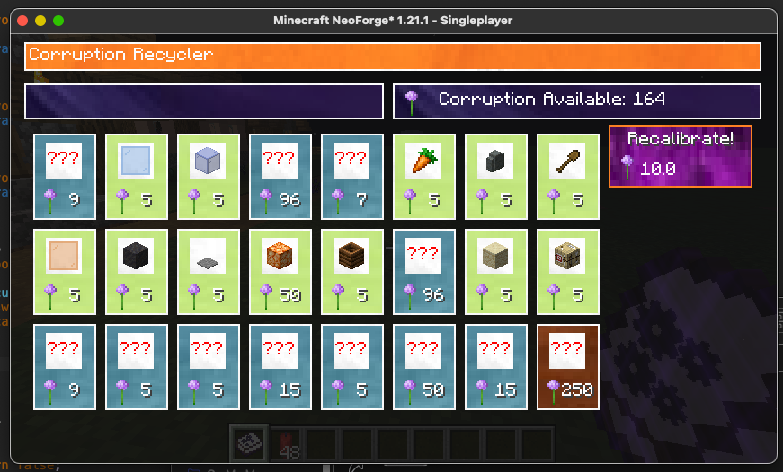 Corruption Recycler Gui