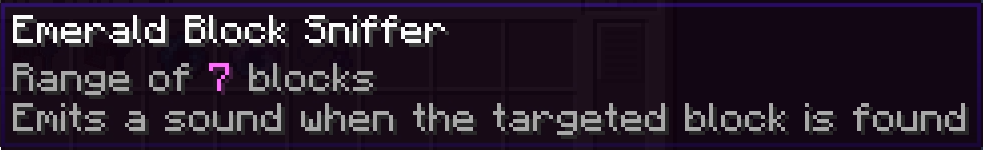 Emerald tier tooltip : range of 7 blocks