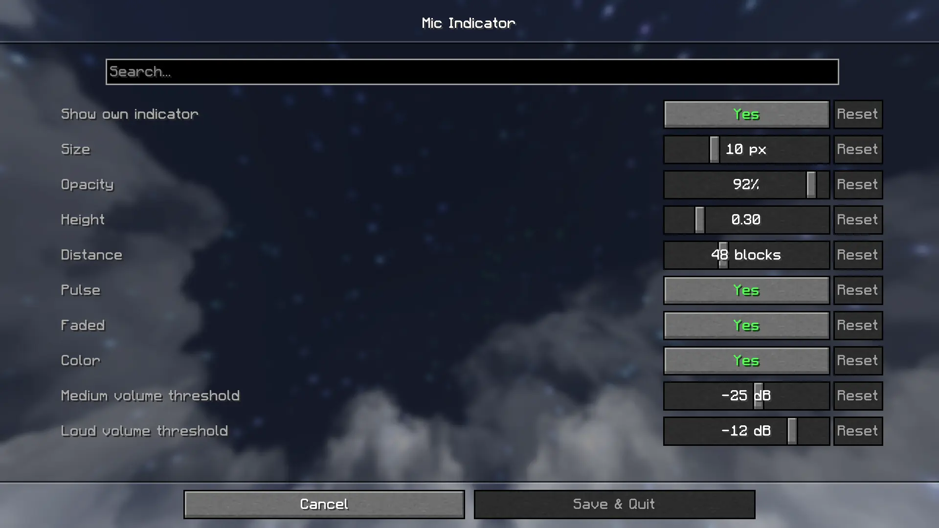 Configuration Menu