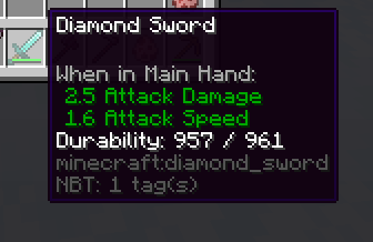 A diamond sword with less durability and attack damage