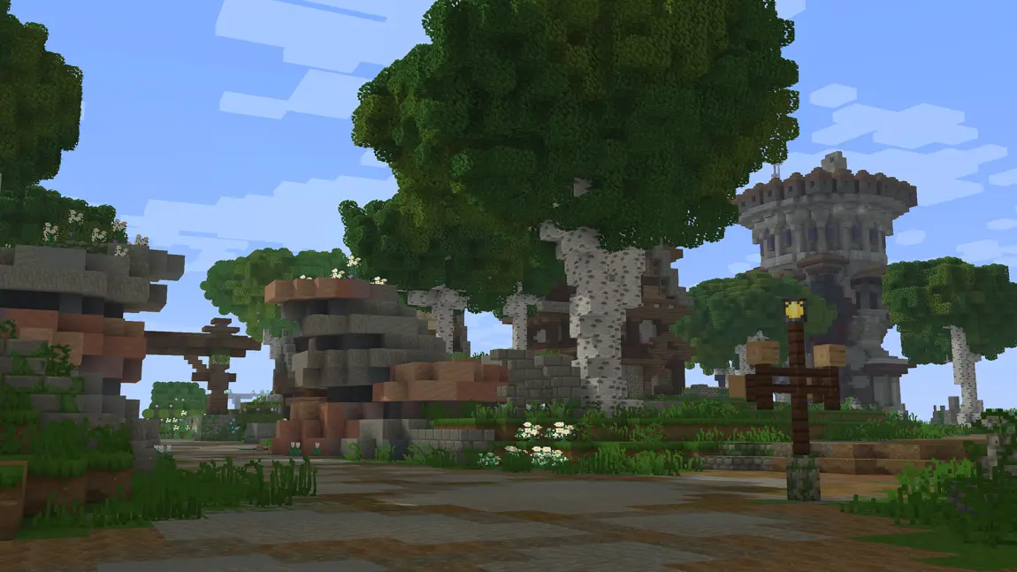Scenic road landscape near Detlas on Wynncrft server