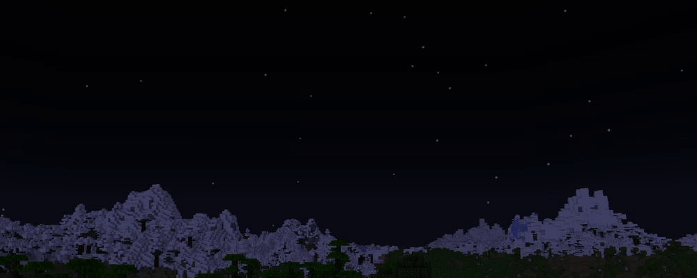 A red flare is launched far in the distance from a mountaintop