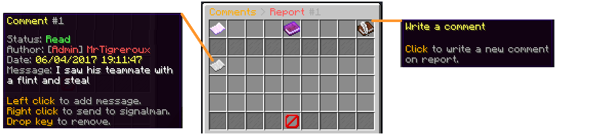 Comments menu
