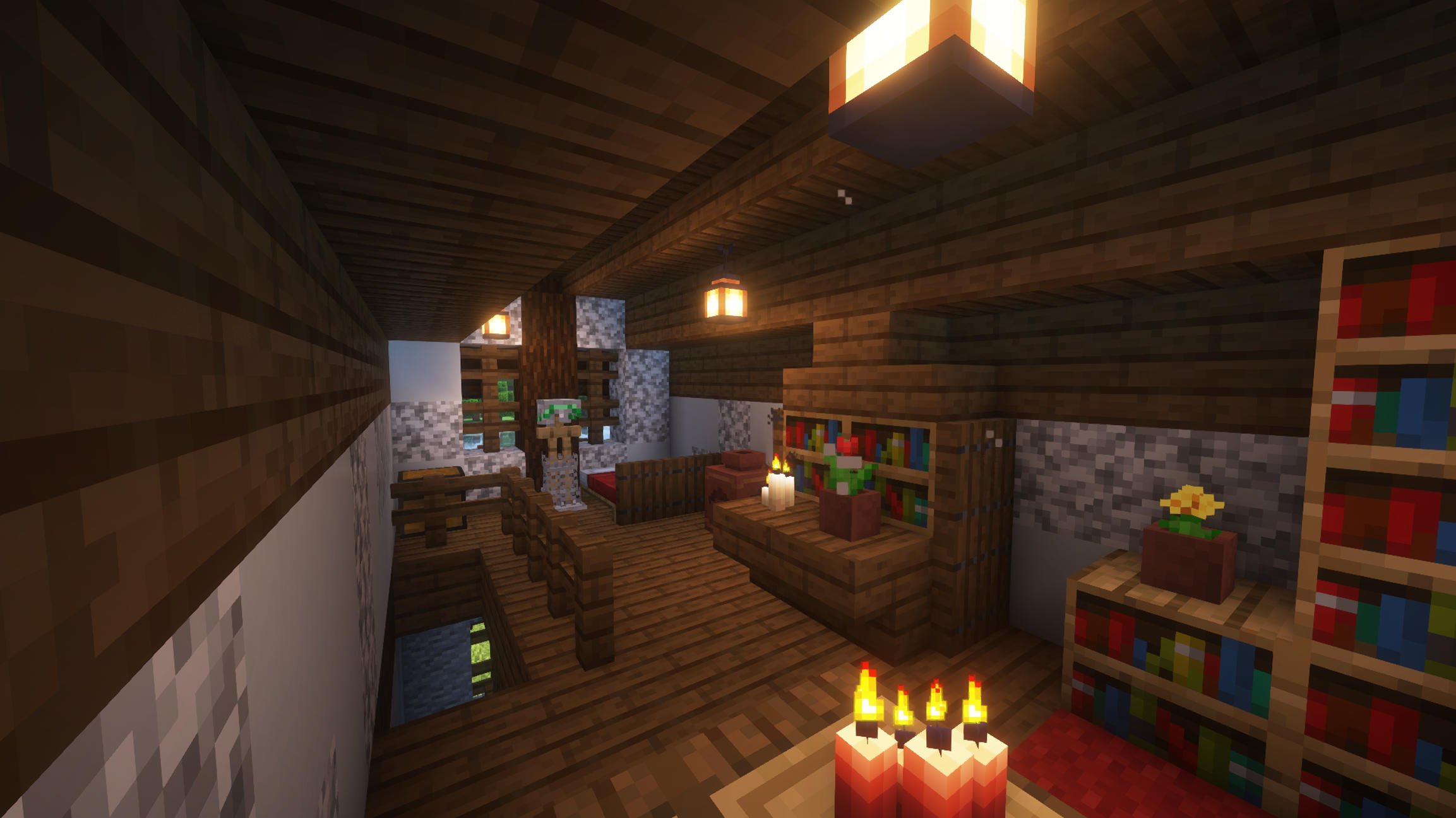 upstairs