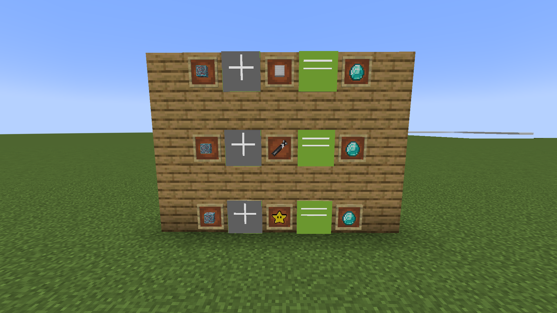 Throw the following items on the transformer block and you will get a diamond :)