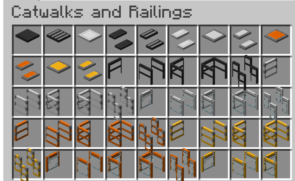 A screenshot of the inventory, showing the blocks this mod contains.