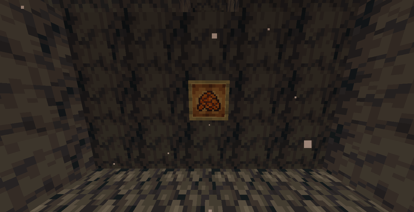 A Magma Chunk in a glowing item frame in a basalt deltas