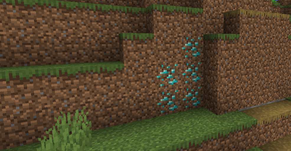 naturally generated dirt diamond ore