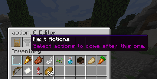 In development version, 'Next actions' 'Select actions to come after this one.