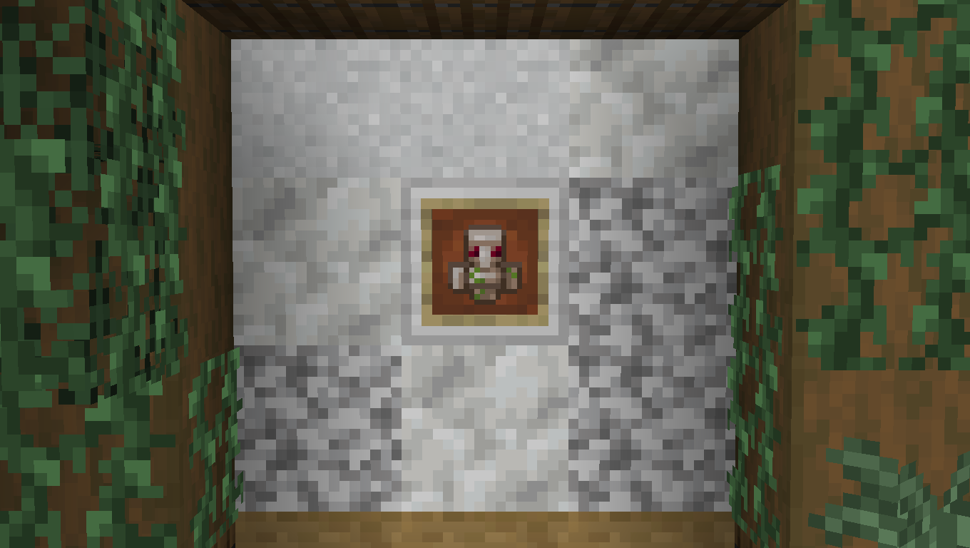Totem of iron golem in a frame.