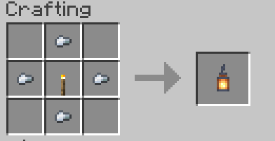 4 nuggets around a torch -> lantern