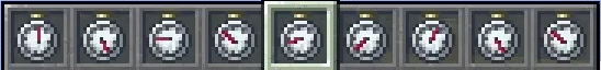 Image of the hotbar in game showing the stopwatch animation