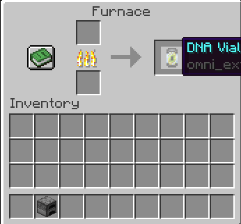 Screenshot of the end result of cooking a Filled Vial in a furnace