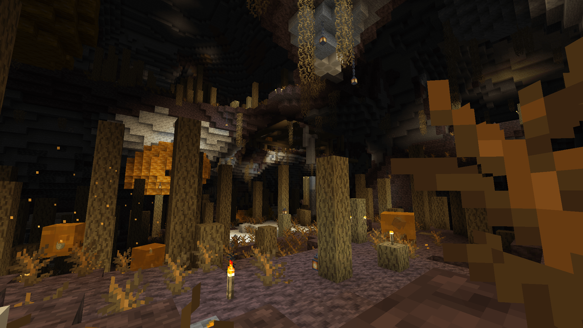 Looking into an amber cave
