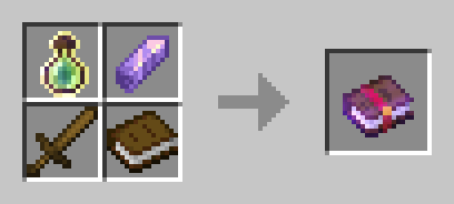 Recipe: Bottle o' Enchanting, Amethyst Shard, Wooden Sword, Book, to craft Sharpness 1