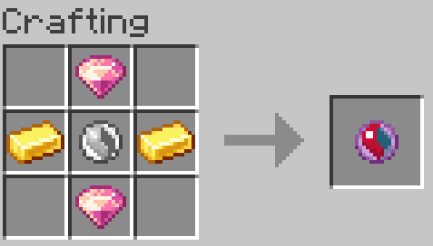 top: psychic gem, middle: mega stone, sides: gold ingot, bottom: psychic gem