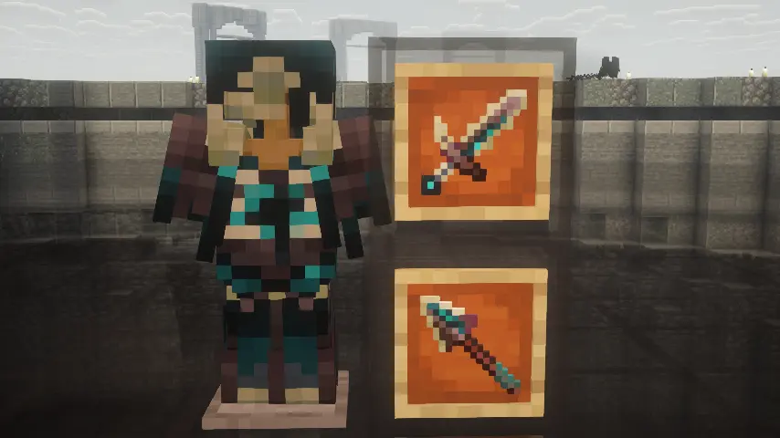 Sculk armor and weapon