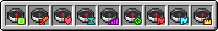 Nearest player, targetted player, lowest health, longest time alive, laggiest player, richest player, lowest reputation, highest reputation, and castle owner in that order.