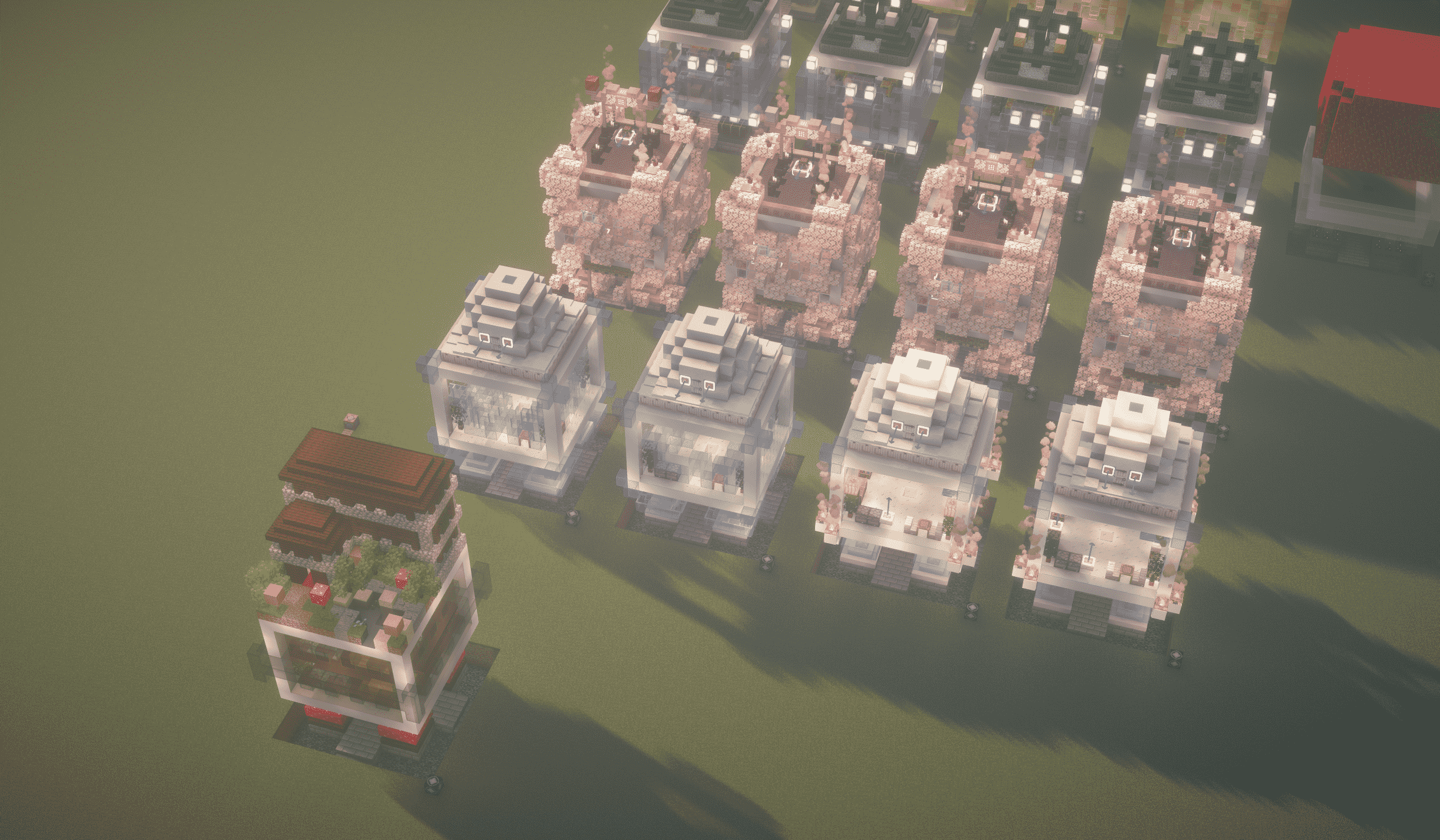 Cherry / Snowy / Dark Forest Wayfarer's Capsule (Bird's-eye View)