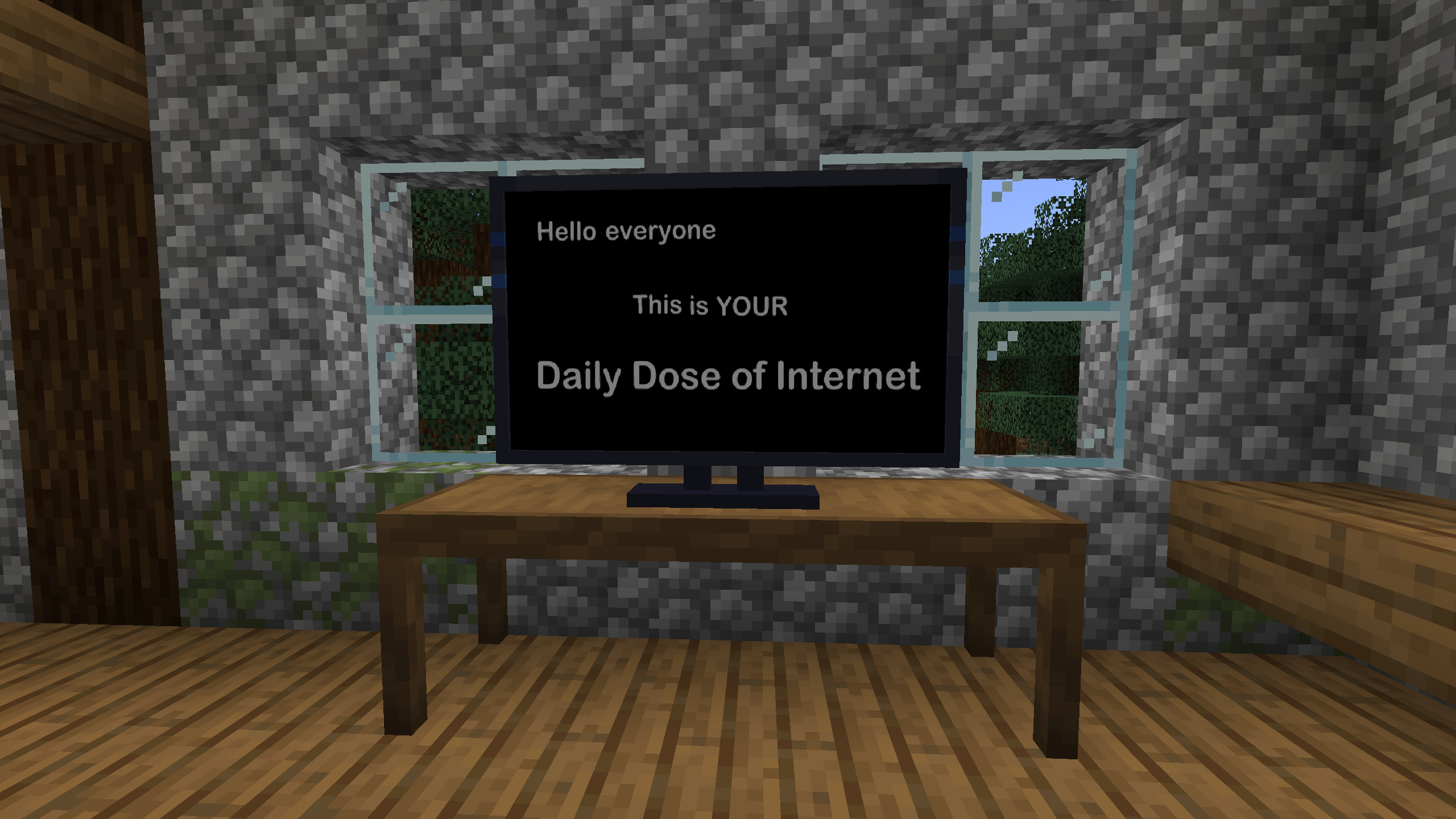 Daily Dose of Internet on a TV in Minecraft