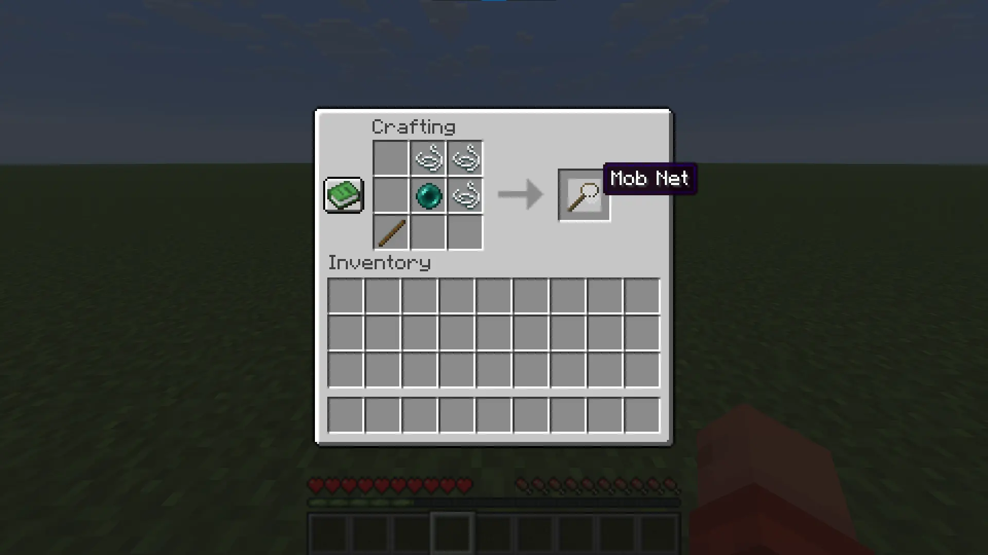 A screenshot showing the crafting recipe for the Mob Net