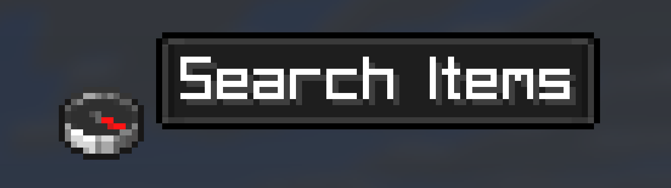 Image that shows the new tooltip box with the text "search items"