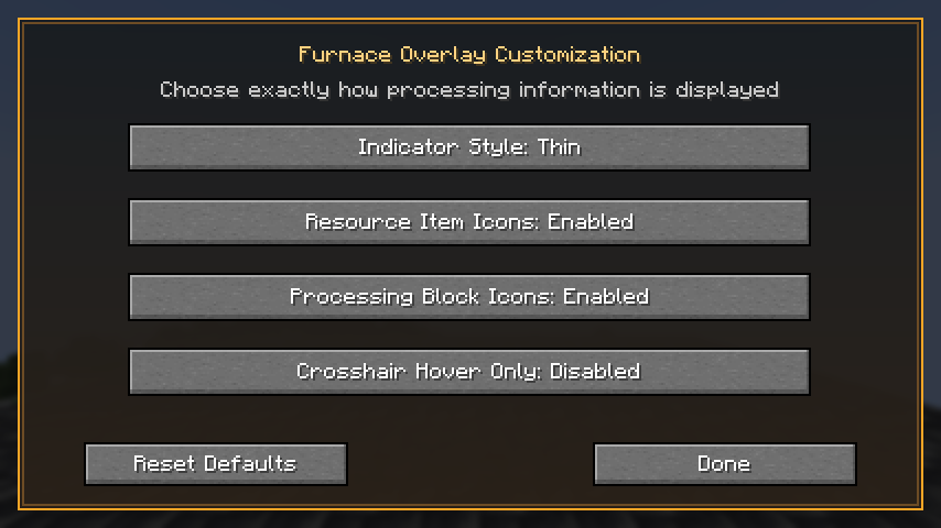 Furnace Overlay - Interface With Customization