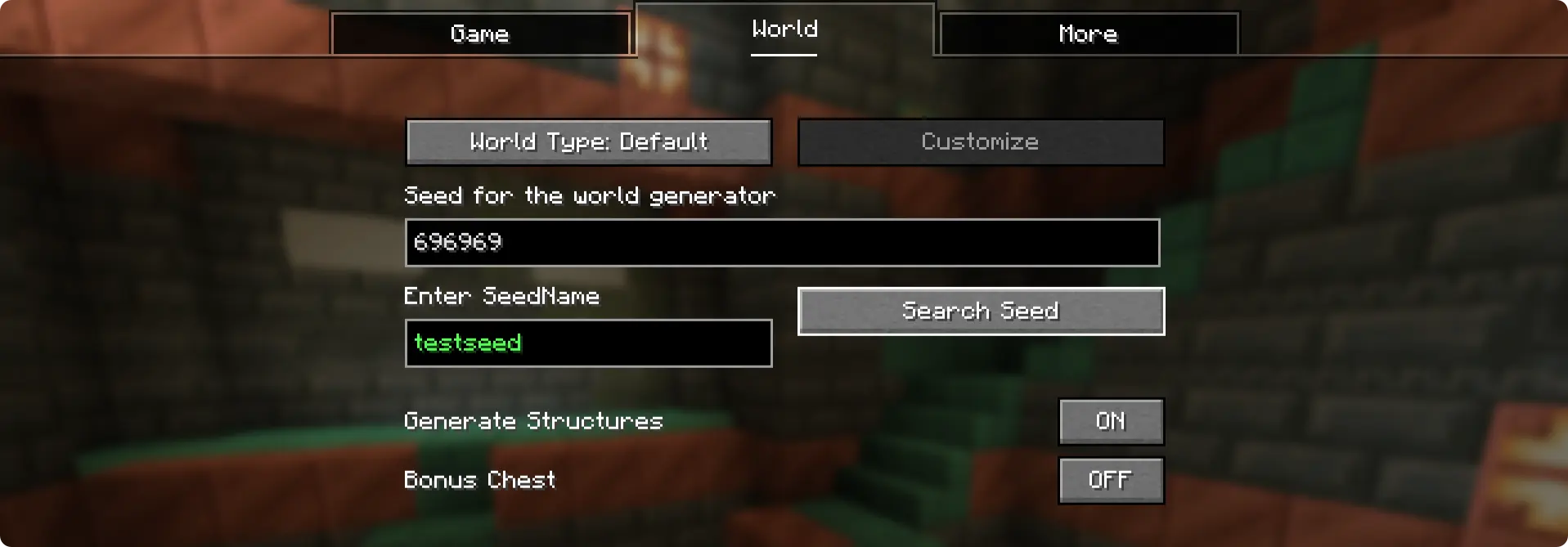 search seed button