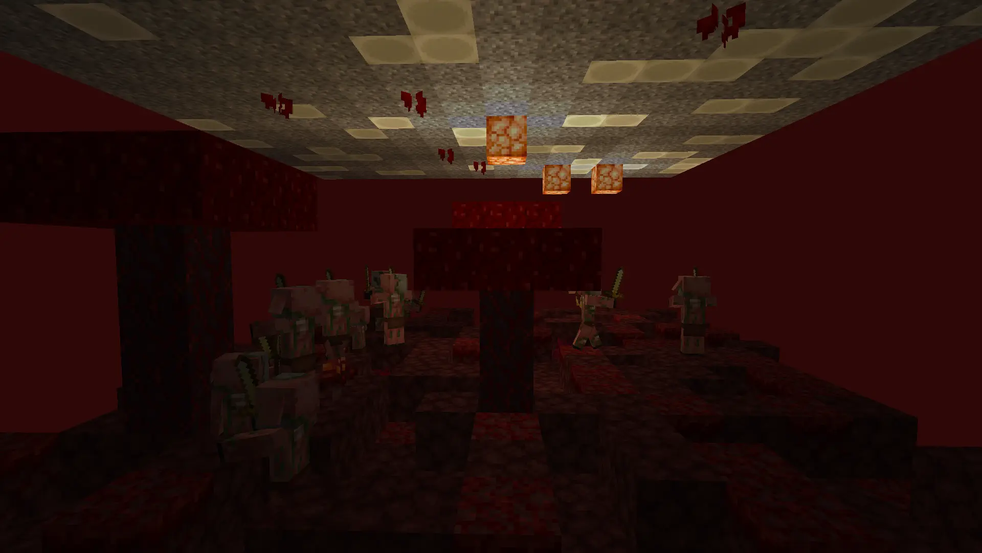A picture of the nether in the 16x16 chunk