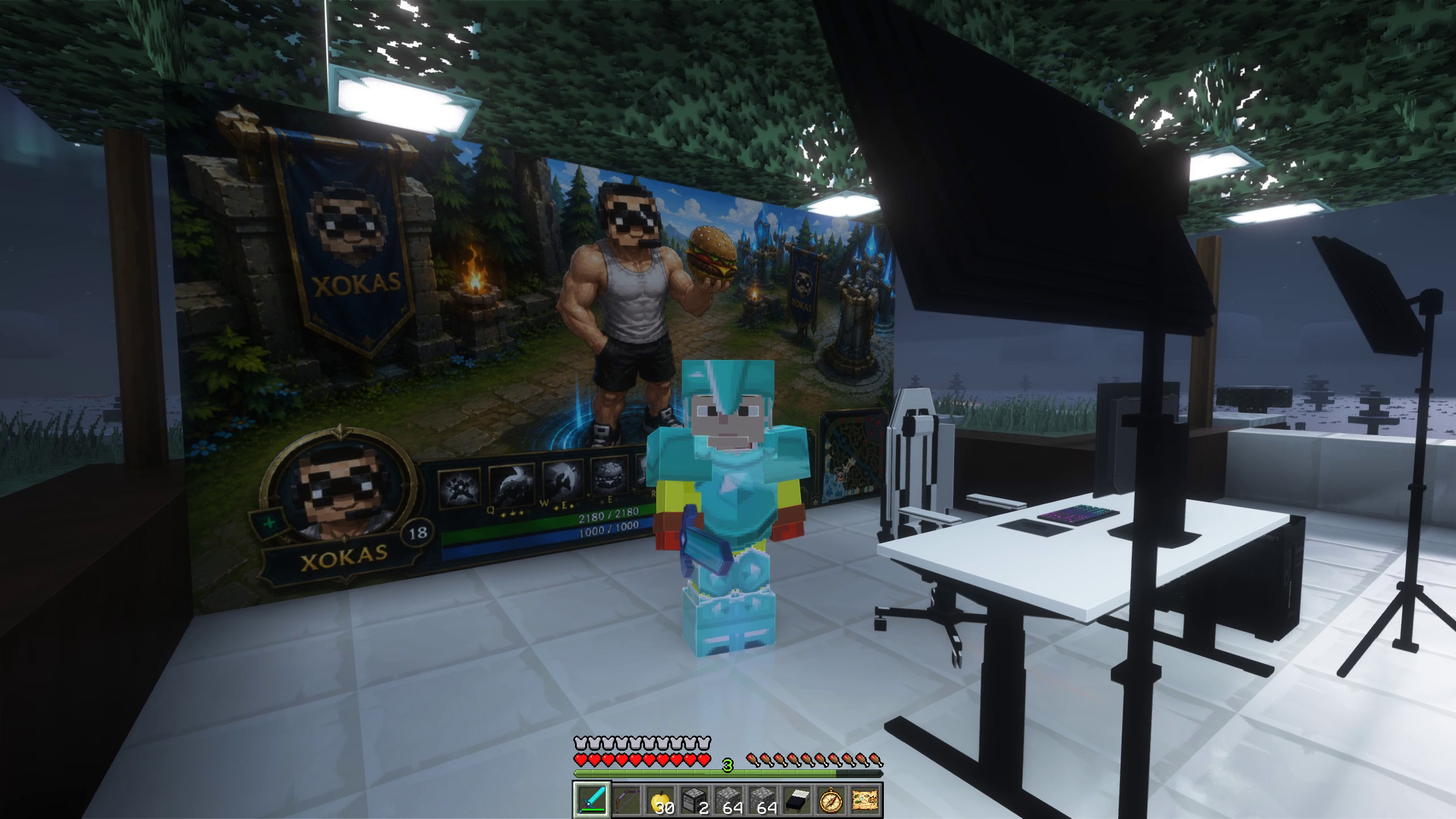 True gamer setup of Xokas' mansion.
