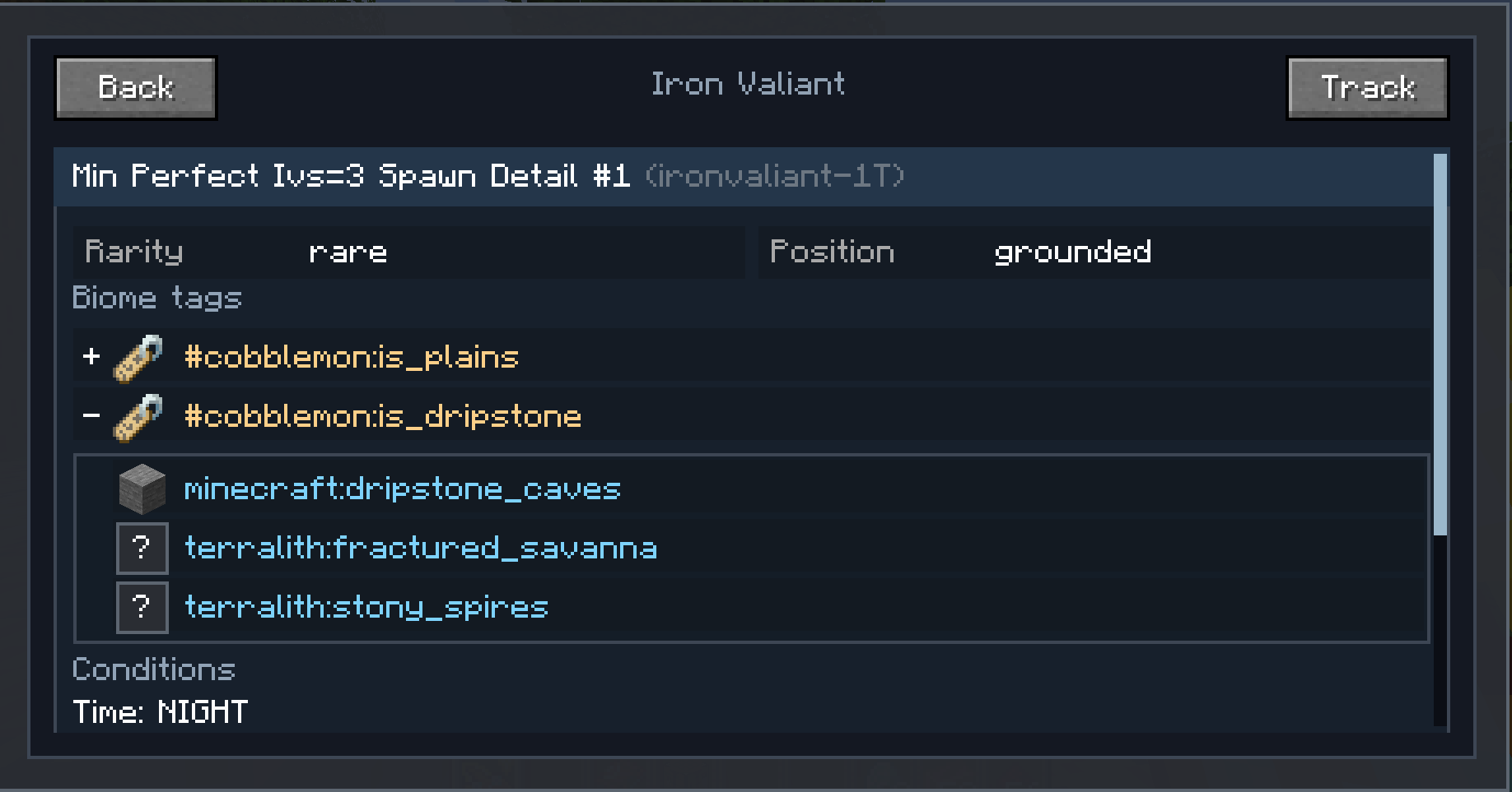 Shows true biome names and has biome tag dropdowns!