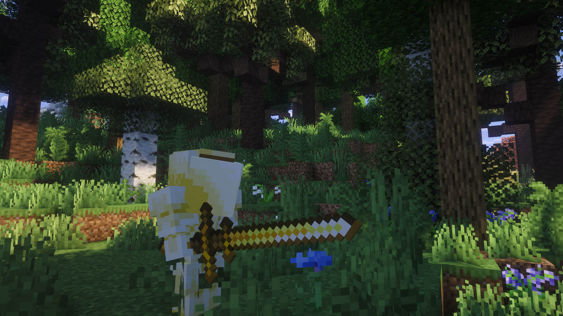 Golden frog knight in the forest