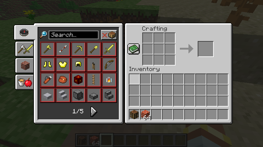 showcase of recipes being unlockable in the crafting table recipe book. Items are sorted and groups are used to decrease clutter