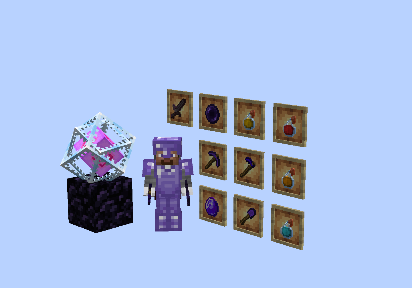 In this image you see all items that change in the pack