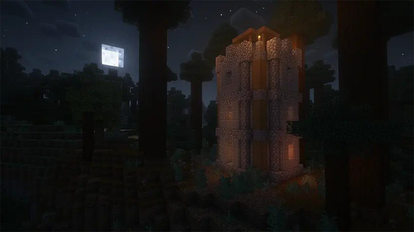 The Redstone Tower with Shaders