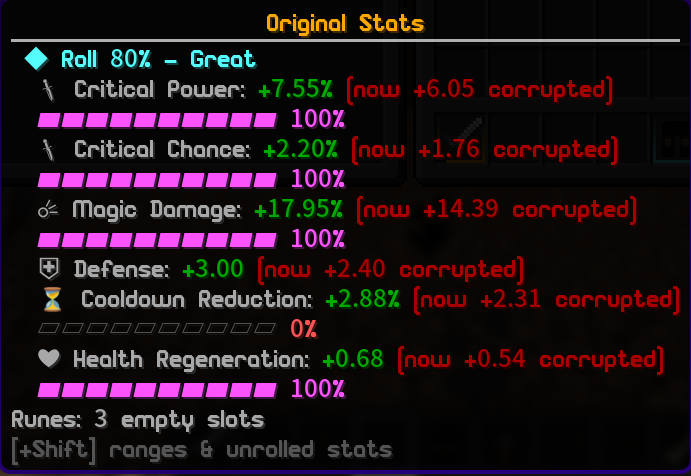 Stat mod screen