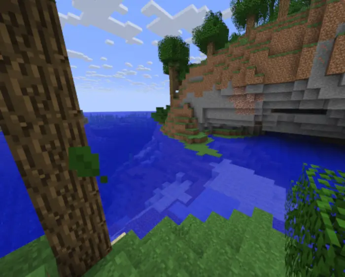 view of water and cave