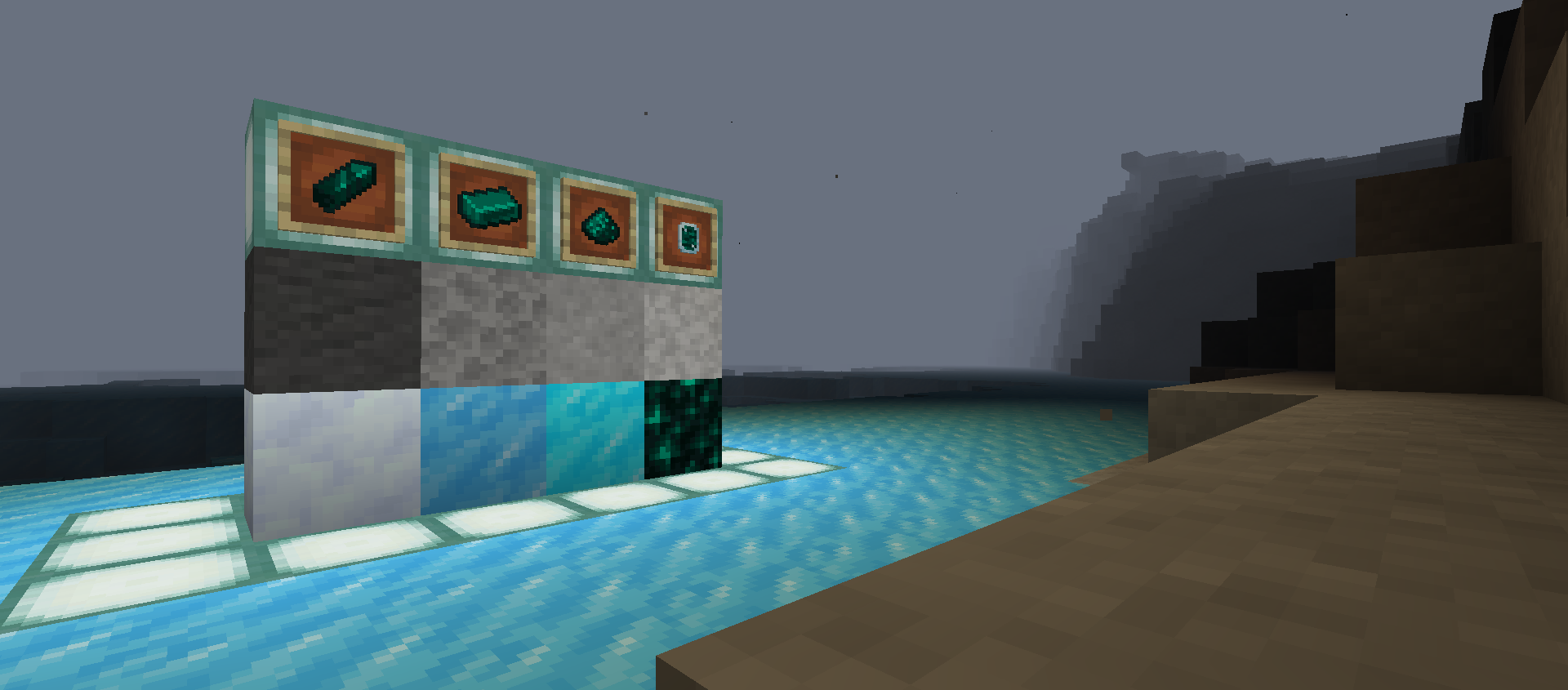 Beta59. New Moon Dimension. With all new blocks and items in display.