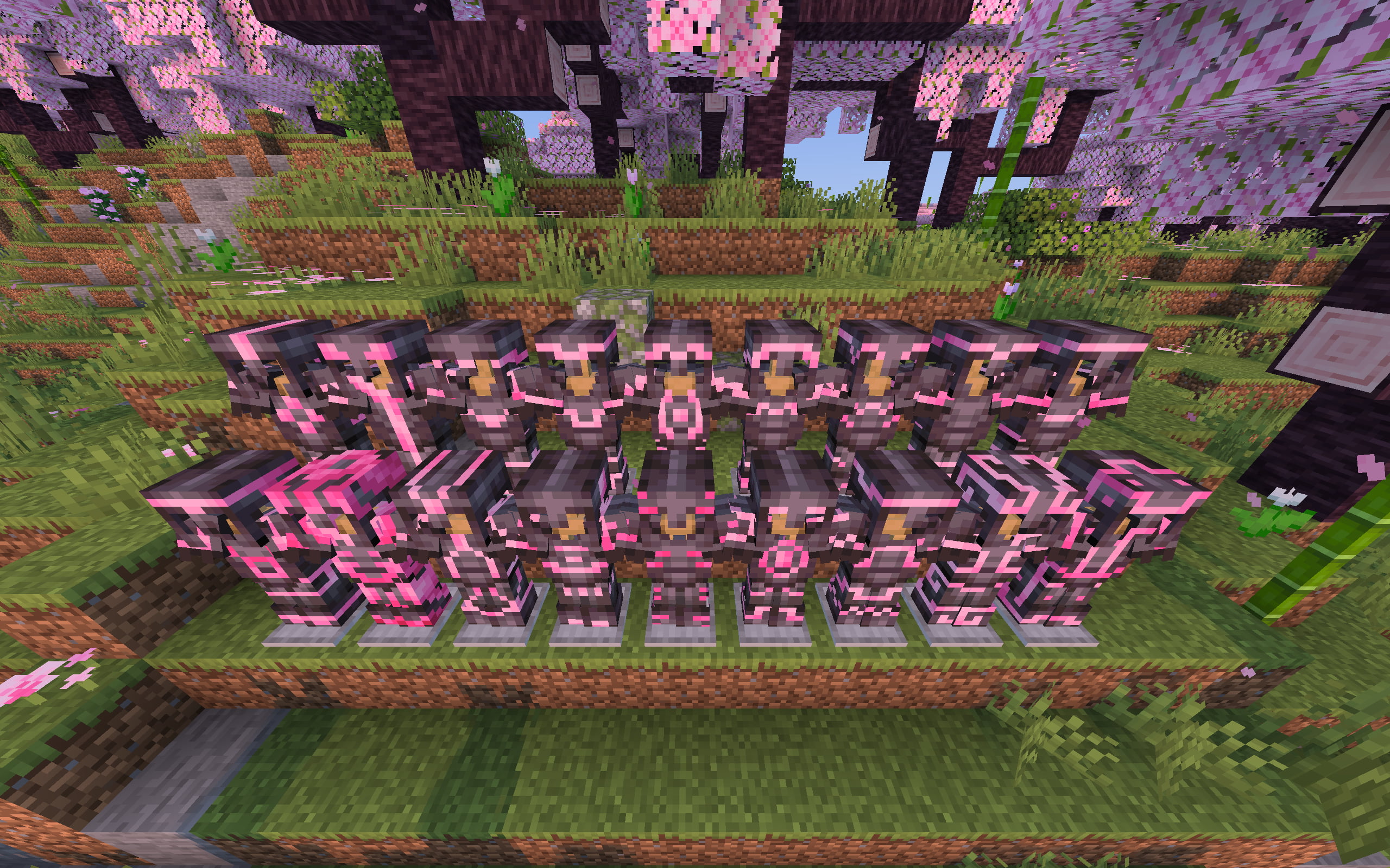 Preview of all armor trims with the quartz material