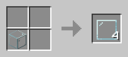 1 glass block to craft 4 glass panes