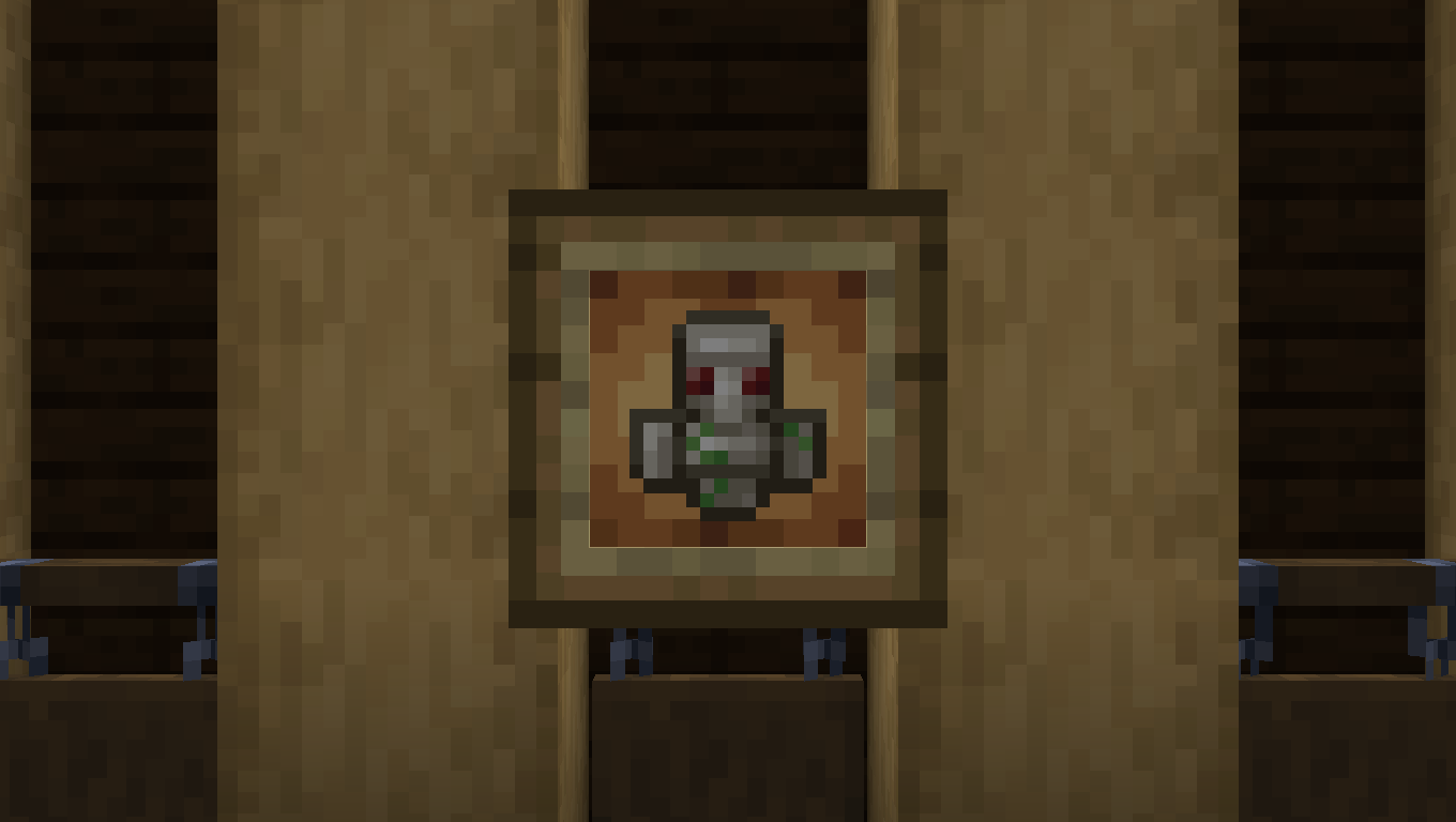 Totem of iron golem in a frame.