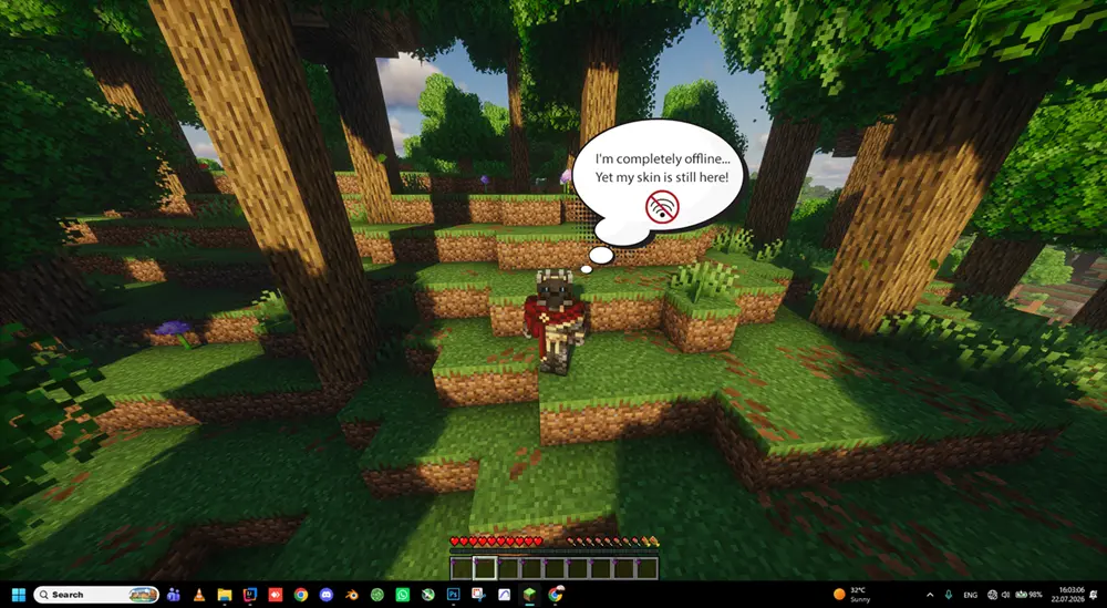 Skin in offline