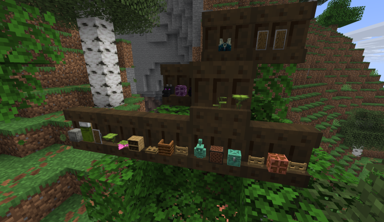 Blocks in shelves