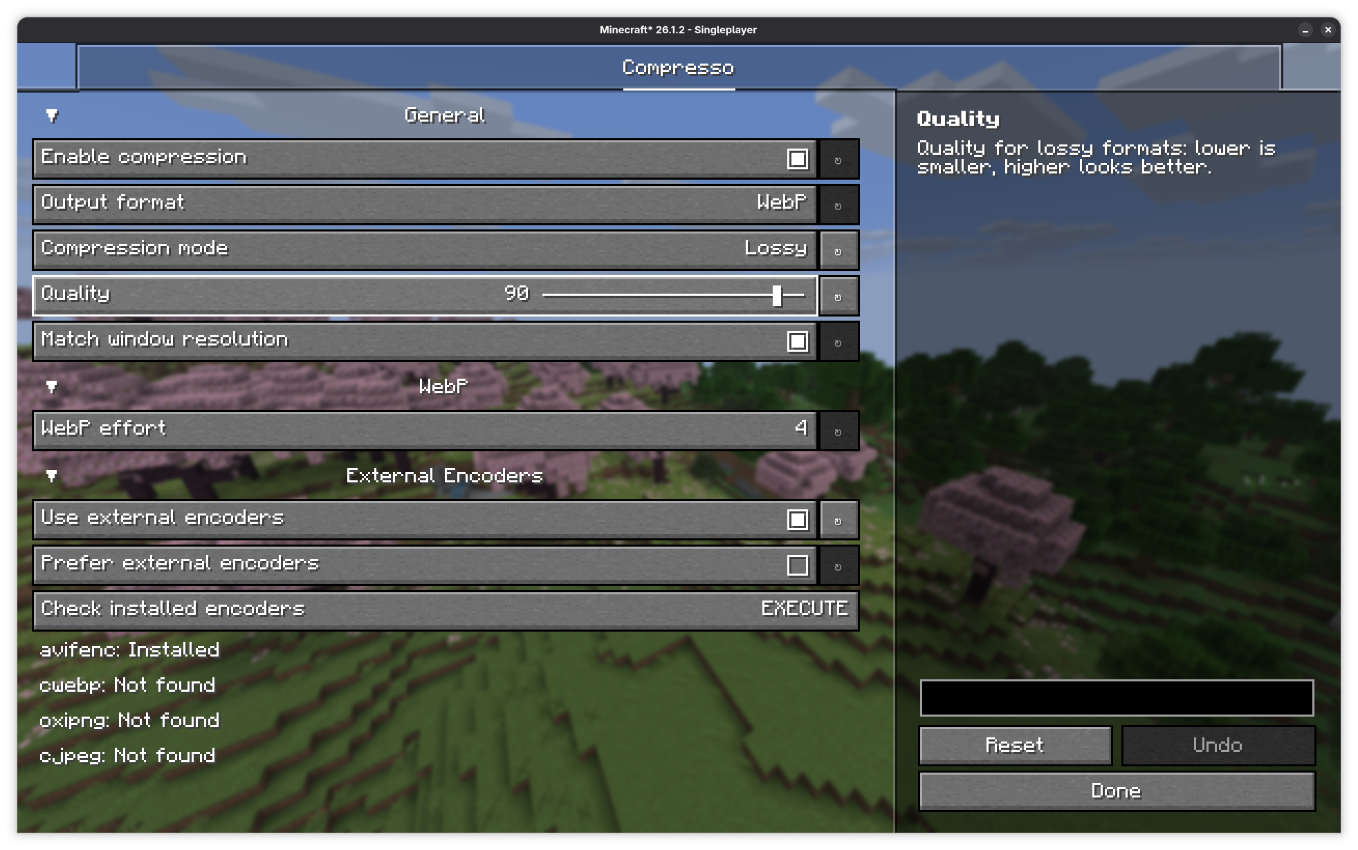Configuration screen