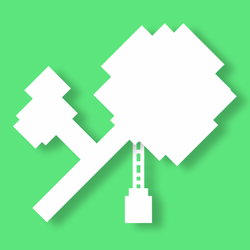twigonometry icon, a white tree cutout with a shadow on a green background