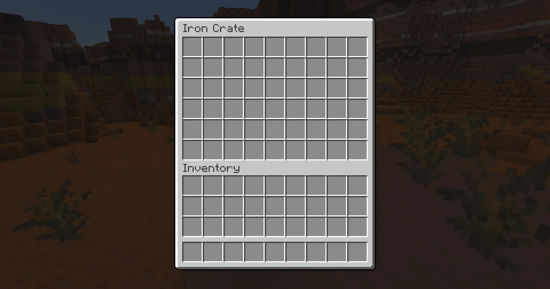 Iron crate double chest inventory