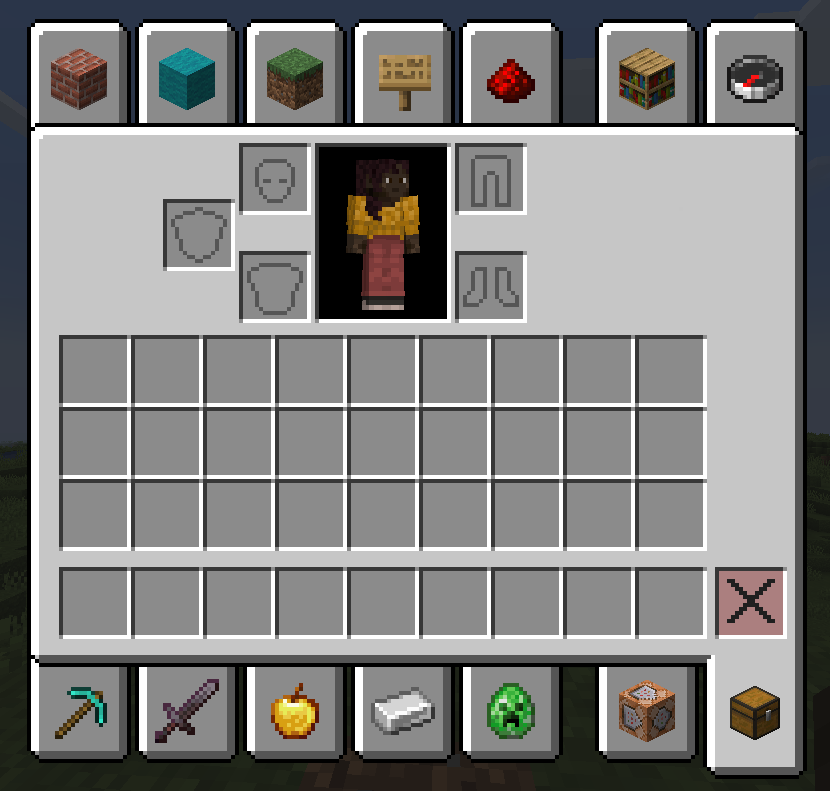 default player character background in inventory