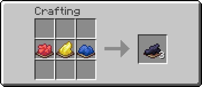 craft red, yellow, and blue dye into black dye