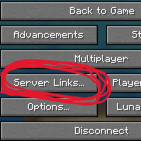 Server Links button
