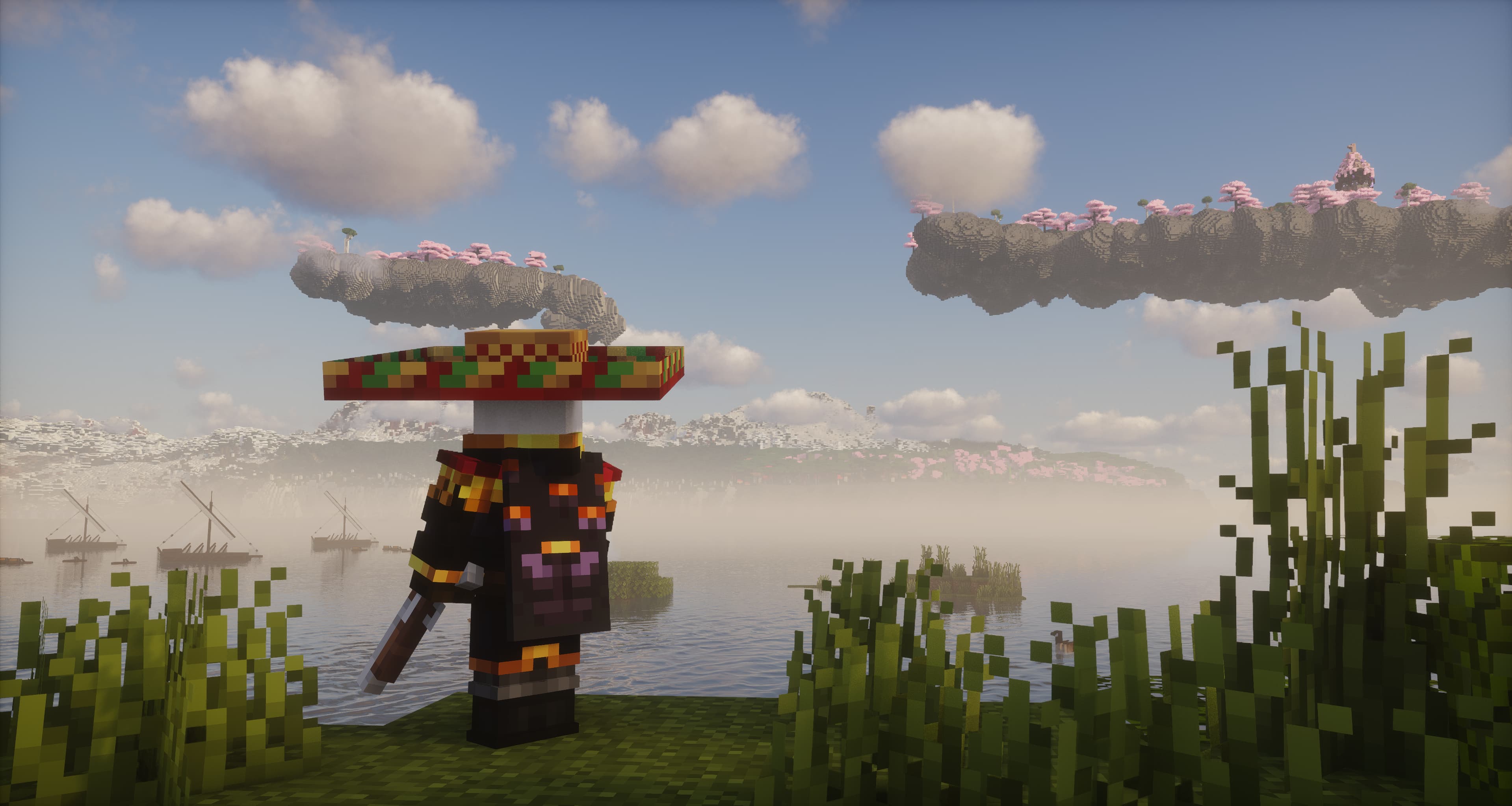 A player watching a scenic view